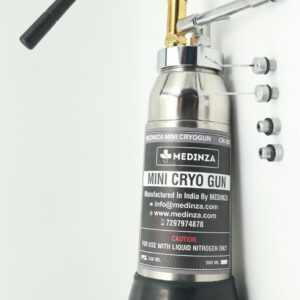 MEDINZA Mini Cryo Can For Dermatology Empty Cryo Liquid Nitrogen Sprayer With Different 5 Probes and Carry Bag