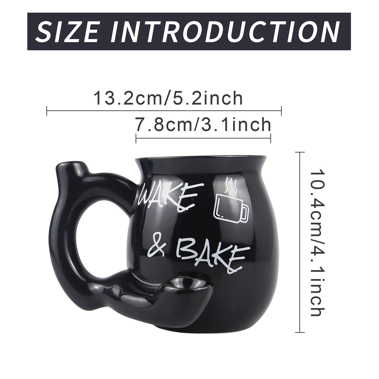 RAISLY Wake Coffee Mug 10oz/300ml Novelty Bake Coffee Cup for Birthday Party Halloween Christmas Gift