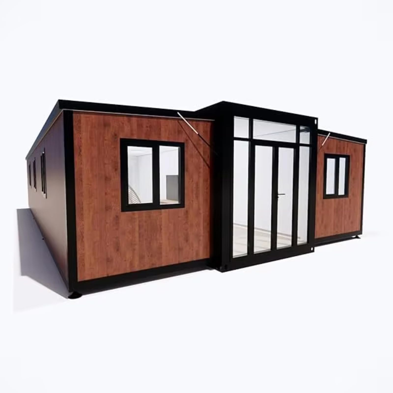 Tiny House, Waterproof Prefab Luxury Villa, Expandable Container House, Prefabricated Portable Mobile Tiny Home, 2 Bed 1 Bath, Living & Kitchen (1)