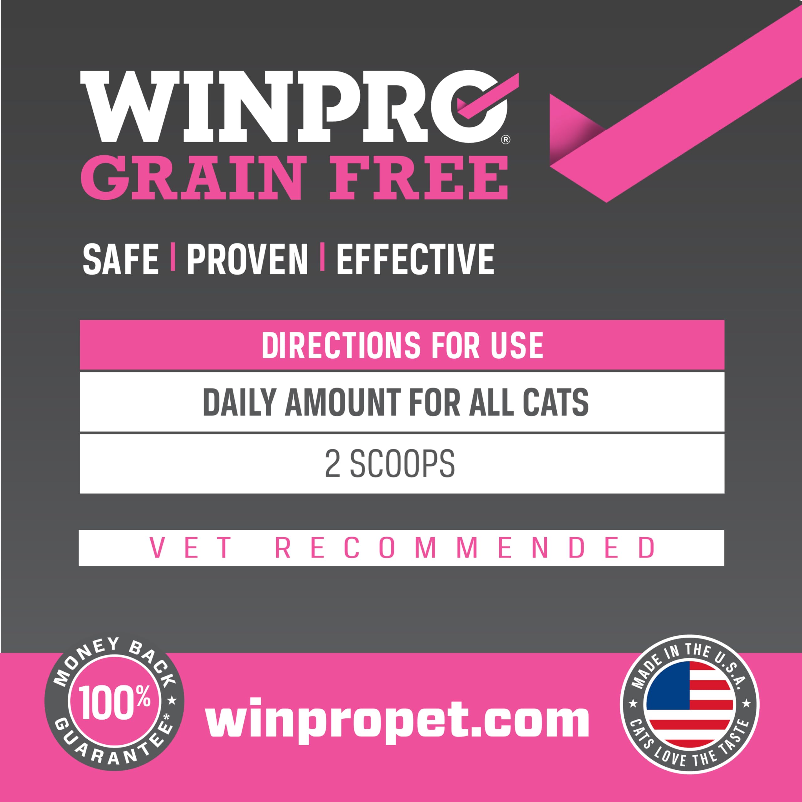 WINPRO- Cat Probiotic Meal Topper, Plasma-Powdered Formula for Gut Health, Seasonal Allergy Relief, Healthy Probiotic Supplement for Cat's, All Cat Breeds, 120 Scoops, Made in USA