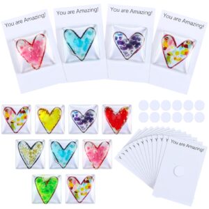 landical 12 pcs heart pocket hug token glass heart pocket hug token for women men thank you hug token gift employee appreciation hug token gifts inspiration gift valentine day(inspirational)