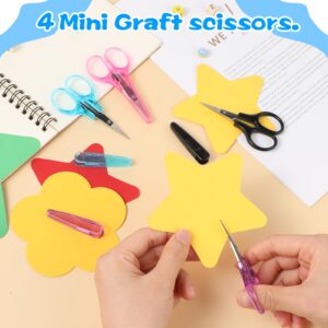 4 Pcs Mini Scissors Small Embroidery Scissors Stainless Steel Scissors with Protective Cover Small Scissors All Purpose Mini Detail Craft Scissors Straight Tips Sewing Scissors for Embroidery Knitting