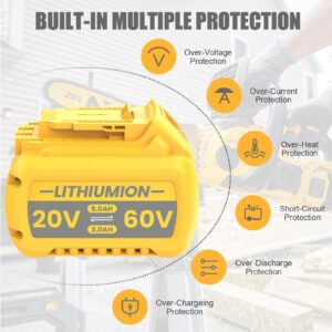 JUNWOOD 1Pack 9.0Ah Replacement for Dewalt 20V 60V Flexvolt Battery Lithium Compatible with DCB606 DCB609 DCB612 DDCB200 DCB201 DCB203 DCB204 DCB206 DCB207 DCB209