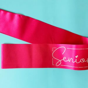 Senior Sash 2025, 8 Pack Silver Glitter Hot Pink Satin Finally Graduated Senior Cheerleader Sashes for Class of 2025 Graduation Party Supplies