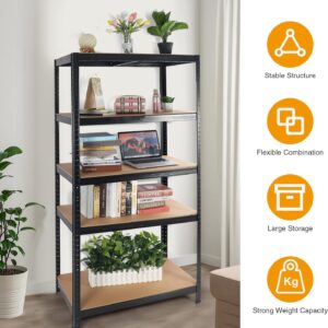 CIERRSSCVV 5-Tier Adjustable Cube Storage Shelf, Metal Shelves for Heavy Duty Storage, Garage Storage Shelves, Book Shelf Organizer for Bedroom, Bakers Racks for Kitchens