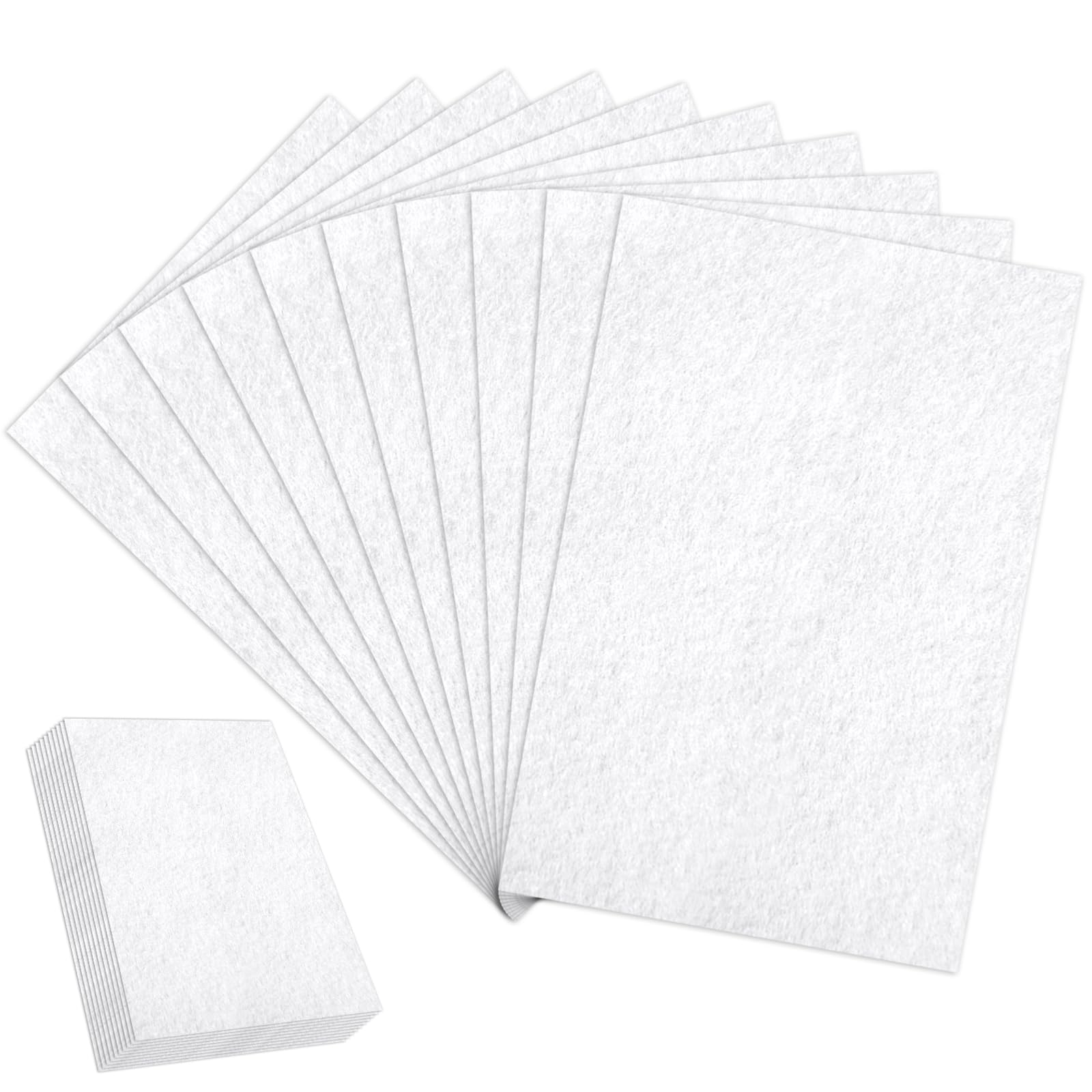 White Felt Sheets, 10 PCS Felt Sheets Fabric for Crafts 7" X 11" Felt Sheets Fabric Stiff Craft Felt Cloth Soft Felt Pads Thick Fall Felt Sheets for DIY Art and Sewing Projects Crafts Making Supplies