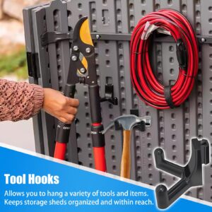 Storage Shed Tool Hooks for Lifetime Resin Storage Shed 10Pcs (Does NOT Work on Any Sheds with Horizontal Siding)