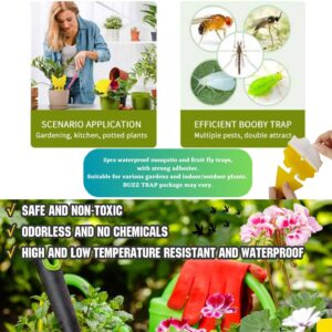 Flying Insect Trap Indoor Fly Trap, Fruit Fly Traps, Plug in Bug Light Trap for Gnat Moth for Mosquito, Flies Fruit Flies, Moth Gnat, fly traps for home 1 Device + 4 REFILLS + 2 of yellow garden traps