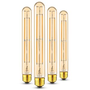 sphoon 6w dimmable t10 8.9inch amber led bulb e26 light bulb equal 60 watt 225 long led light bulb ac120v 2200k edison 500lm for rustic pendant,industrial pipe,wall sconces,vanity 4pack