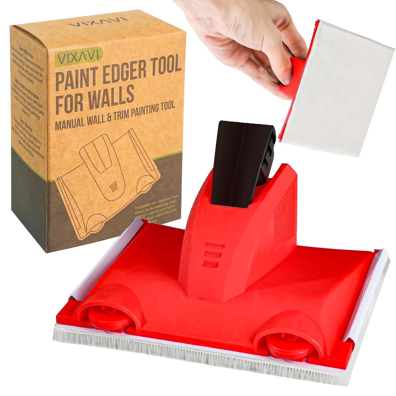 Upgrade Paint Edger Tool for Walls - Clean Cut Edge Painting Tool - Sturdy Paint Trimmer Edger with Reinforced Roller - Corner Wall & Ceiling Painter - User-Friendly Paint Pad Edger