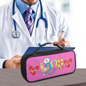 Gomyblomy Stethoscope Carrying Case with Extra Room for Nurse Doctors Pink Stethoscope Storage Bag Lightweight Holder Organizer Pouch Fit for Most Stethoscopes