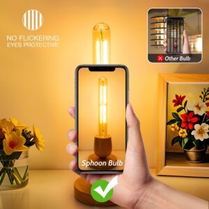 Sphoon 6W Dimmable T10 8.9inch Amber LED Bulb E26 Light Bulb Equal 60 watt 225 Long Led Light Bulb AC120V 2200K Edison 500LM for Rustic Pendant,Industrial Pipe,Wall sconces,Vanity 4Pack