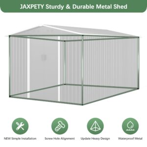 JAXPETY 8x12 FT Large Sheds & Outdoor Storage, Metal Outdoor Shed Storage Shed with Air Vent Lockable Door, Sheds & Outdoor Storage Tool Shed for Backyard Garden Patio Lawn