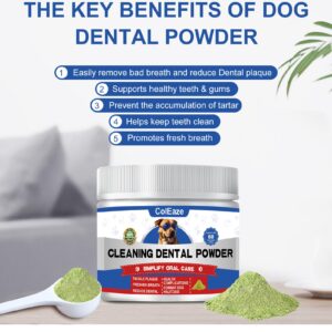 Dog Teeth Cleaning Powder, Dog Breath Freshener, Dog Dental Powder with Natural Herbal Blend, Targets Tartar, Reduces Plaque & Bad Breath, Dog Dental Care Made Easy, for All Ages, 6.35oz