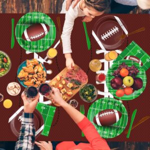 178Pcs Football Party Supplies-Football Plates and Napkins Kit Serve 25,Football Themed Tableware for Birthday,Game Day Party