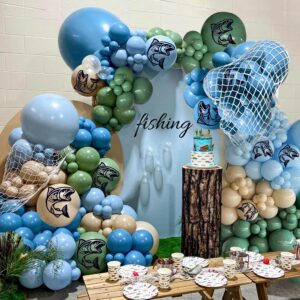 168 pcs gone fishing balloons garland arch party decorations set for birthday retirement baby shower party supplies