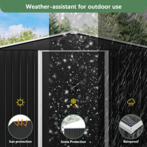 JAXPETY 8x12 FT Large Sheds & Outdoor Storage, Metal Outdoor Shed Storage Shed with Air Vent Lockable Door, Sheds & Outdoor Storage Tool Shed for Backyard Garden Patio Lawn