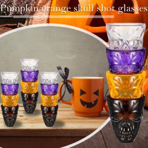 Yaure Joy 16 Pcs Halloween Skull Shot Glasses Unbreakable Plastic Halloween Cups for Halloween Skull Party Favor Halloween Party Decoration 1.86 oz/ 55 ml