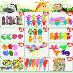 Dilycery 224 Pcs Pop Party Favors for Kids, Treasure Box Toys for Classroom, Treasure Chest for Kids Prizes, Bulk School Student Prizes Box Toys, Pinata Fillers Goodie Bag Stuffers for Kids