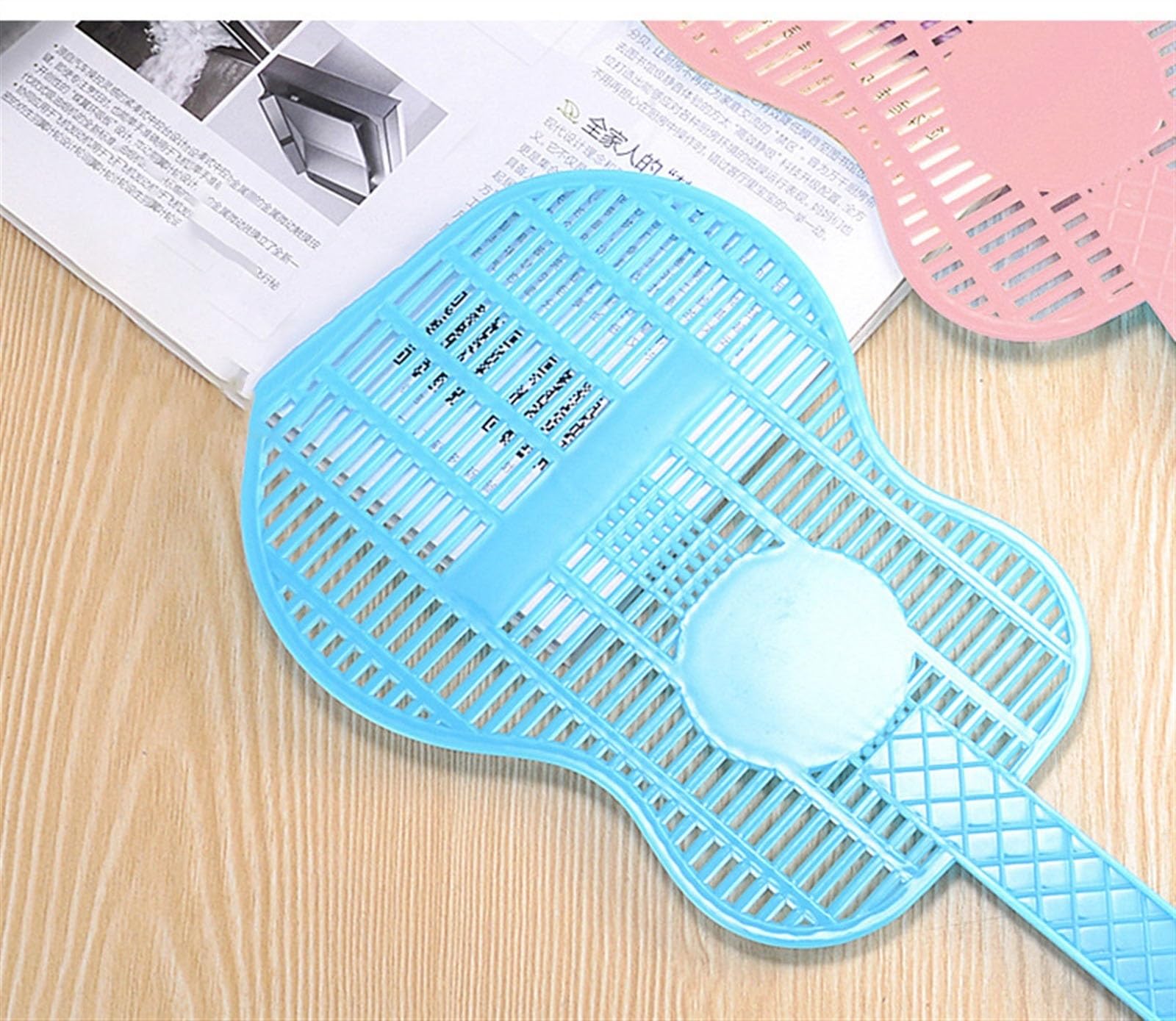 Fly Swatter 4 Pcs Guitar Shape The Racket Face is Larger and Thicker to Improve Accuracy Suitable for Restaurants, Pet Shops