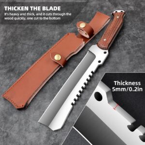 VARLEA Meat Cleaver Heavy Duty Butcher Full Tang Knife with Sheath,Chef's Knives,Vegetable Cleaver Knife Chopper,Machete for Kitchen Outdoor Camping BBQ (7.7)