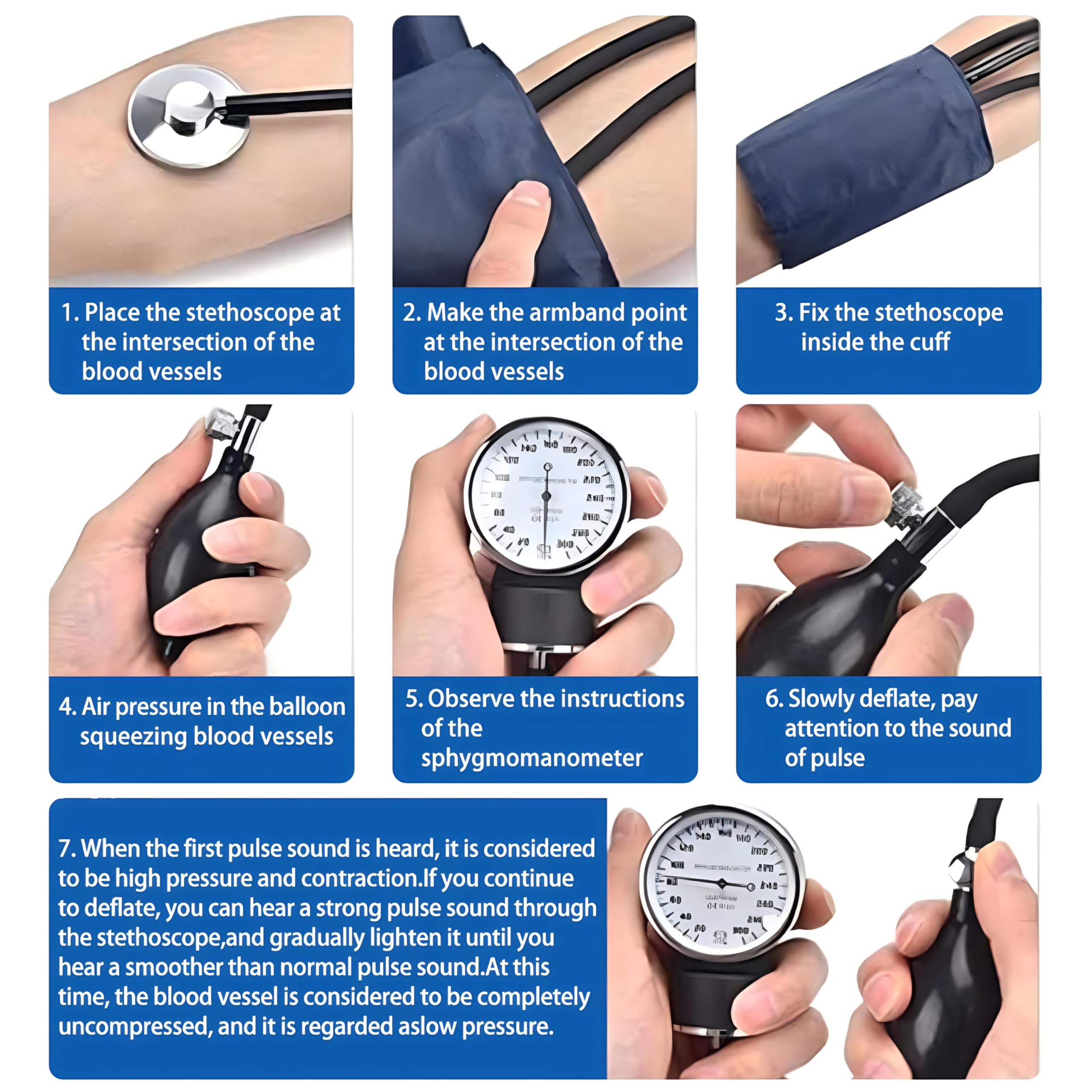 Blood Pressure Training Arm Simulator, BP Training Arm Manikin Practice Kit with Korotkoff Gap Sound Blood Pressure Cuff Stethoscope LCD Display Model for Education Teaching