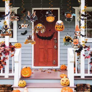 TPPICK 24Pcs Halloween Birthday Party Hanging Swirls Indoor Decorations, Cute Ghost Pumpkin Ceiling Hanging Streamers for Halloween Themed Party Decorations