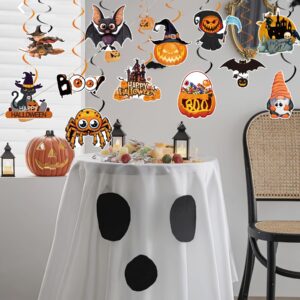 TPPICK 24Pcs Halloween Birthday Party Hanging Swirls Indoor Decorations, Cute Ghost Pumpkin Ceiling Hanging Streamers for Halloween Themed Party Decorations