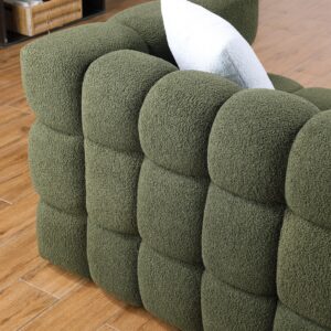 Sofa Couch - Couch Sleeper Sofa Bed with Extra Deep Seats - Comfy Couches with 2 Pillows for Livingroom, Bedroom, Apartment Lounge. (Olive Green-3 Seat)