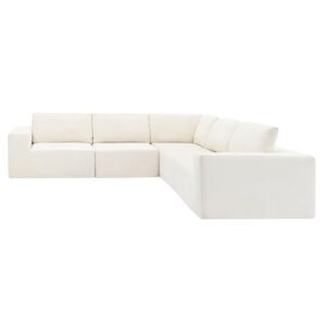 Ball & Cast 116" Luxury Upholstered Sectional Couch Set with Foam-Filled,L-Shaped Modular Reversible Sofa-Bed W/Free Combination,Modern Cozy Sleeper Furniture for Living Room Large Space,Beige