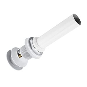 White Drain Stopper, Kitchen Bathroom Basin Sink Coating Brass Drainer for Washbasin Bath Up with Overflow Hole Tub Ceramic