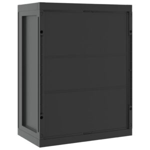 Outdoor Storage Cabinet Black 25.6"x14.6"x33.5" PP,Outdoor Storage Cabinet with Adjustable Shelves Durable and Lockable for Gardens, Balconies, and Patios Storage Lockers, Storage & Home Organization