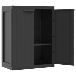 Outdoor Storage Cabinet Black 25.6"x14.6"x33.5" PP,Outdoor Storage Cabinet with Adjustable Shelves Durable and Lockable for Gardens, Balconies, and Patios Storage Lockers, Storage & Home Organization