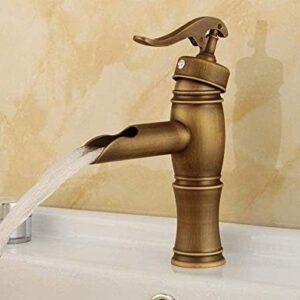 Kitchen Taps Taps Basin Faucets Waterfall Bathroom Faucet Single Handle Basin Mixer Tap Bath Antique Faucet Brass Sink Water