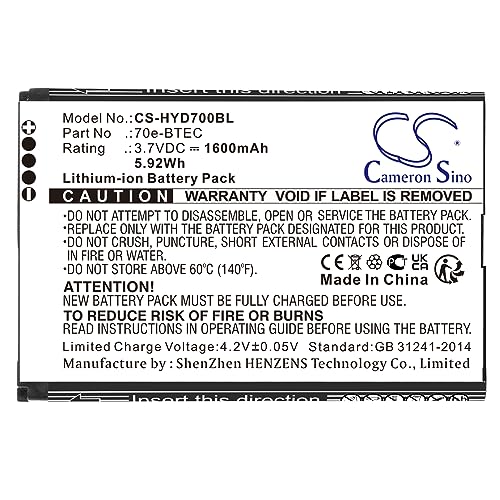 Replacement Barcode Scanner Battery for H-oneywell Captuvo SL42 Sled, Dolphin 60s, Dolphin 70e, Dolphin 75e, Healthcare Sled 3.7V 1600mAh