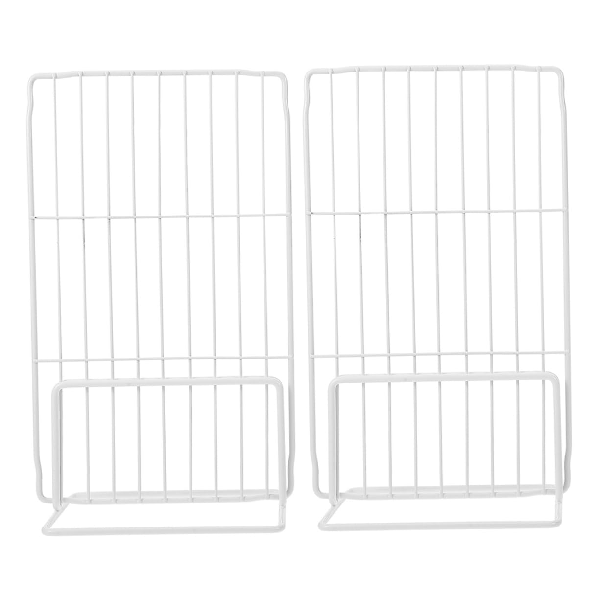 Garneck 2pcs Freezer Partition Closet Divider Refrigerator Dividers Shelf Divider Refrigerator Separators Fridge Drawer Divider Freezer Wire Divider Freezer Organizing Separator Iron White