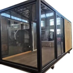 Mobile Container House Glass Windows Oak Wood Hotel Sleep Villa Bnb Studio Pad Rent Door Custom Holiday Cabin Office Garden Air Remote Furnished Home