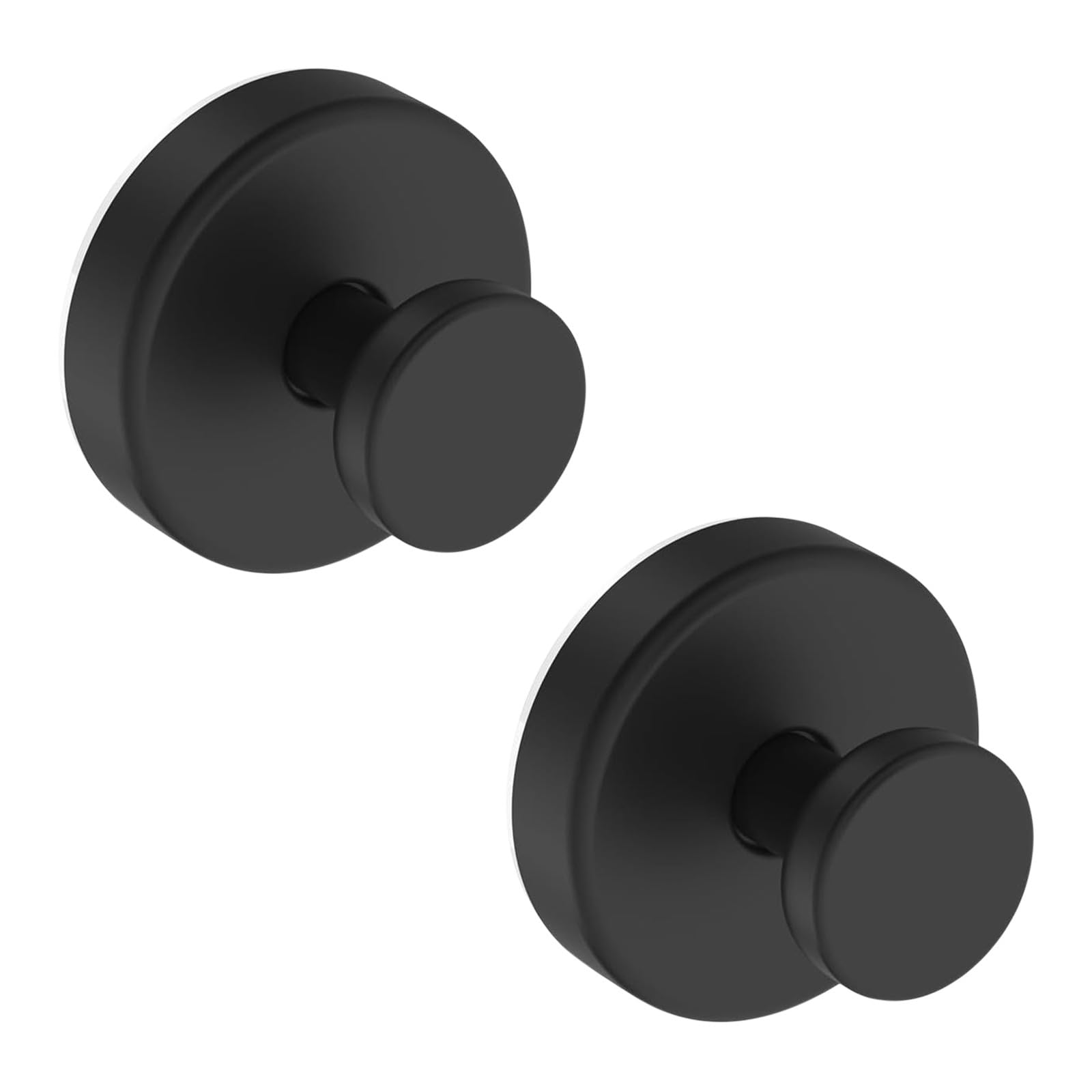 2 Pack Suction Cup Hooks for Wreaths on Glass Window Stainless Steel Shower Hooks Waterproof for Hanging Towels Loofah Robe Coat Mounting on Bathroom Glass Shower Door Mirror Tile Wall (Matte Black)