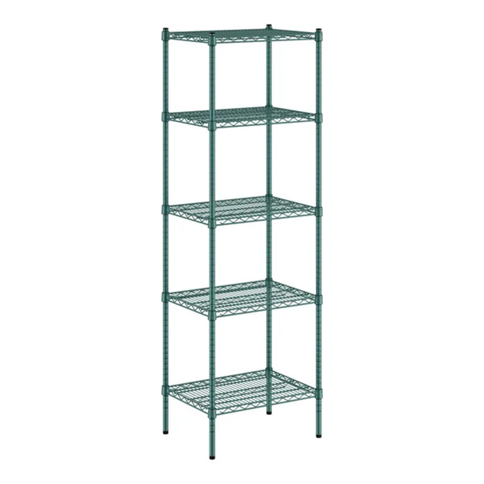 18" Wide NSF Green Epoxy 5-Shelf Kit with 74" Posts WS-460EG1824K75-NF