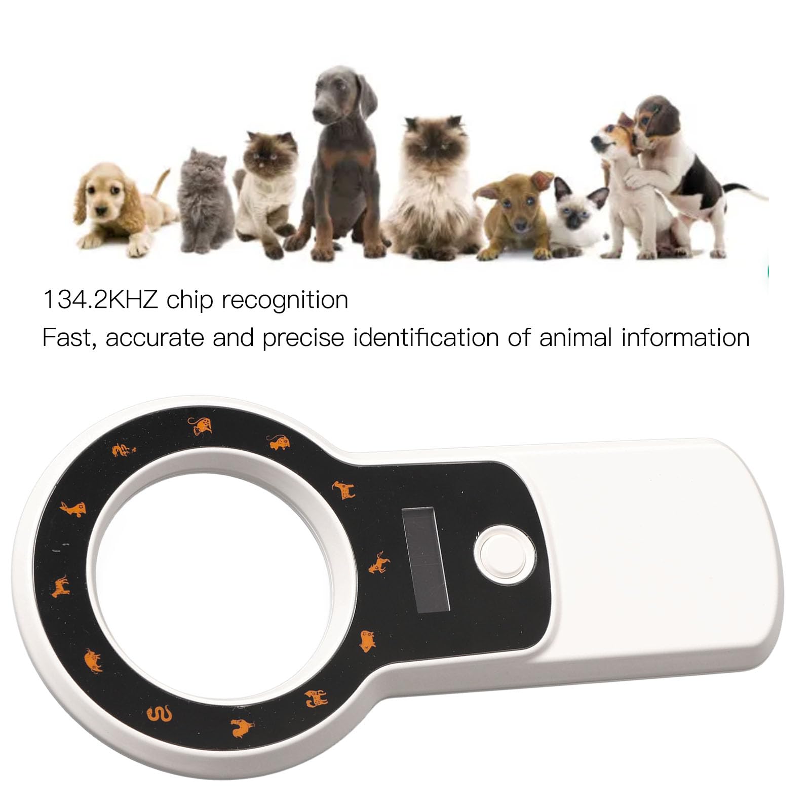 Animal Microchip Scanner, Cordless Pet Chip Scanner, Handheld Data Storage Pet Chip ID Scanner, for Animal, Pets, Pigs, Dogs, Cats