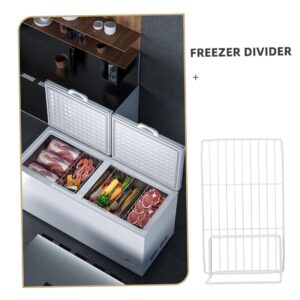 Garneck 2pcs Freezer Partition Closet Divider Refrigerator Dividers Shelf Divider Refrigerator Separators Fridge Drawer Divider Freezer Wire Divider Freezer Organizing Separator Iron White