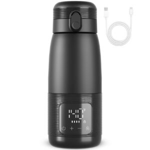 Smart Temperature Control Heated Coffee Mug with 6-10H Battery Life & LED Display, 12 Oz Self Warming Rechargeable Coffee Tumbler with Leak-Proof Lid, for Travel, Road Trip, Camping, Hiking, Car, etc