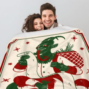 PATTERNFUL Happy Krampus Kids Throw Blankets for Boys, Plush Toddler Blanket for Girls, Plush Fleece Blankets Warm Cozy Blanket for Daycare Bedroom Sofa All Season 50 x 60''