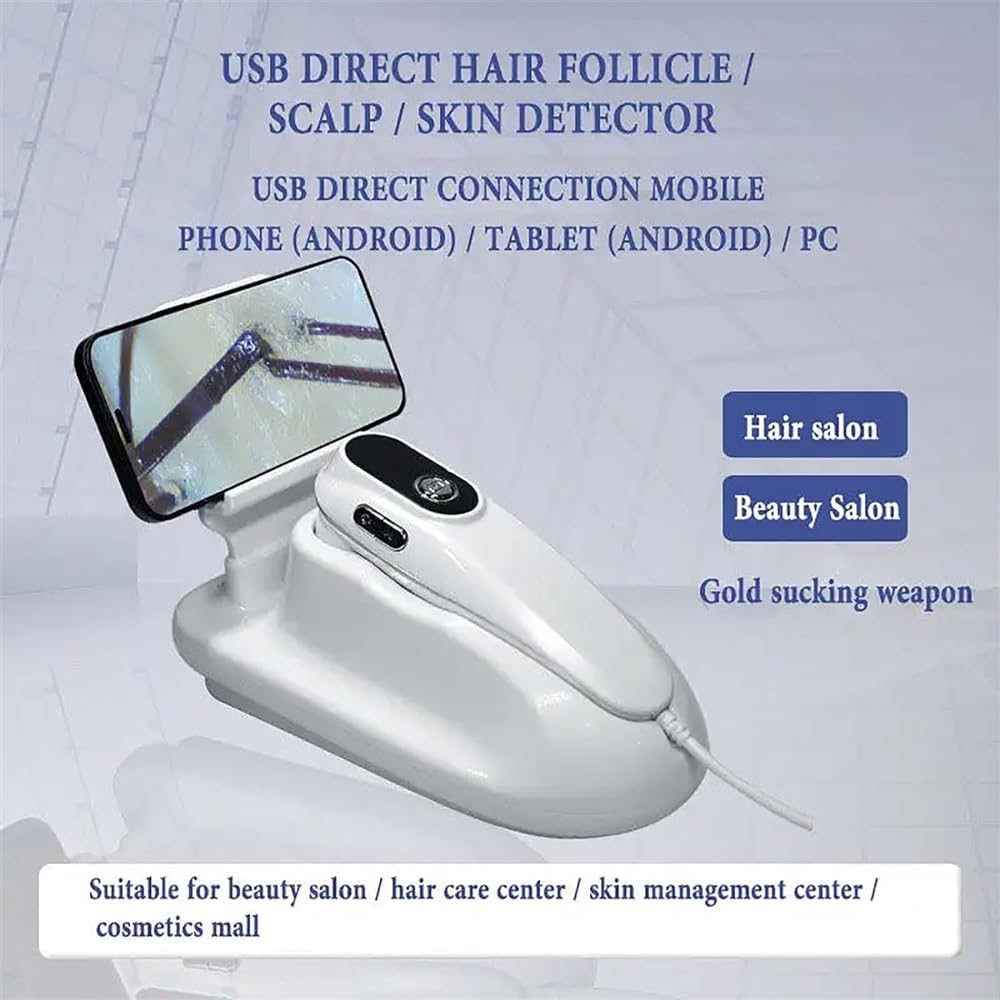 MAHWER USB WiFi Skin Diagnosis Hair Analyzer with 50X/200X Switch Freely Dual Probe, 4 Picture/Video Comparison, Scientific Analysis 1080P Skin Follicle Detector