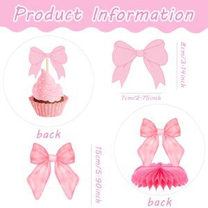 50Pcs Pink Bow Balloons, Pink Bow Coquette Party Decorations, Pink Bow Party Supplies