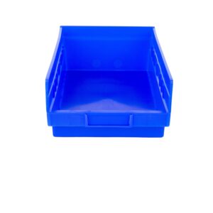 Hudson Exchange 18 x 8 x 4" Plastic Nesting Storage 18” Shelf Bin Container - 20 lb Capacity (Blue)