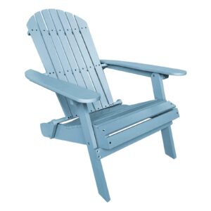 yrllensdan folding adirondack chair - weather resistant plastic outdoor chairs for patio, lawn, garden, or fire pit - cozy plastic adirondack chair for outside seating (1, turquoise)