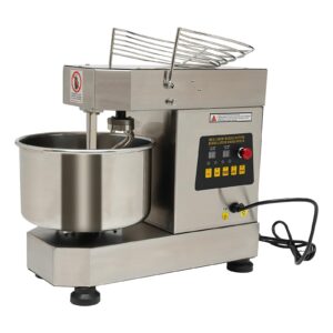 750W Commercial Dough Mixer 10.5Qt Dual Rotating Dough Kneading Machine with Food-grade Bowl Infinitely Adjustable Speed, Security Shield Baking Equipment for Restaurant Pizzeria