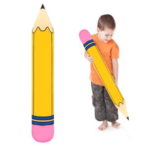 giant large inflatable pencil balloon birthday party back to school graduation favor blow up balloon hanging classroom decoration for classroom garden room birthday party decorations (yellow)