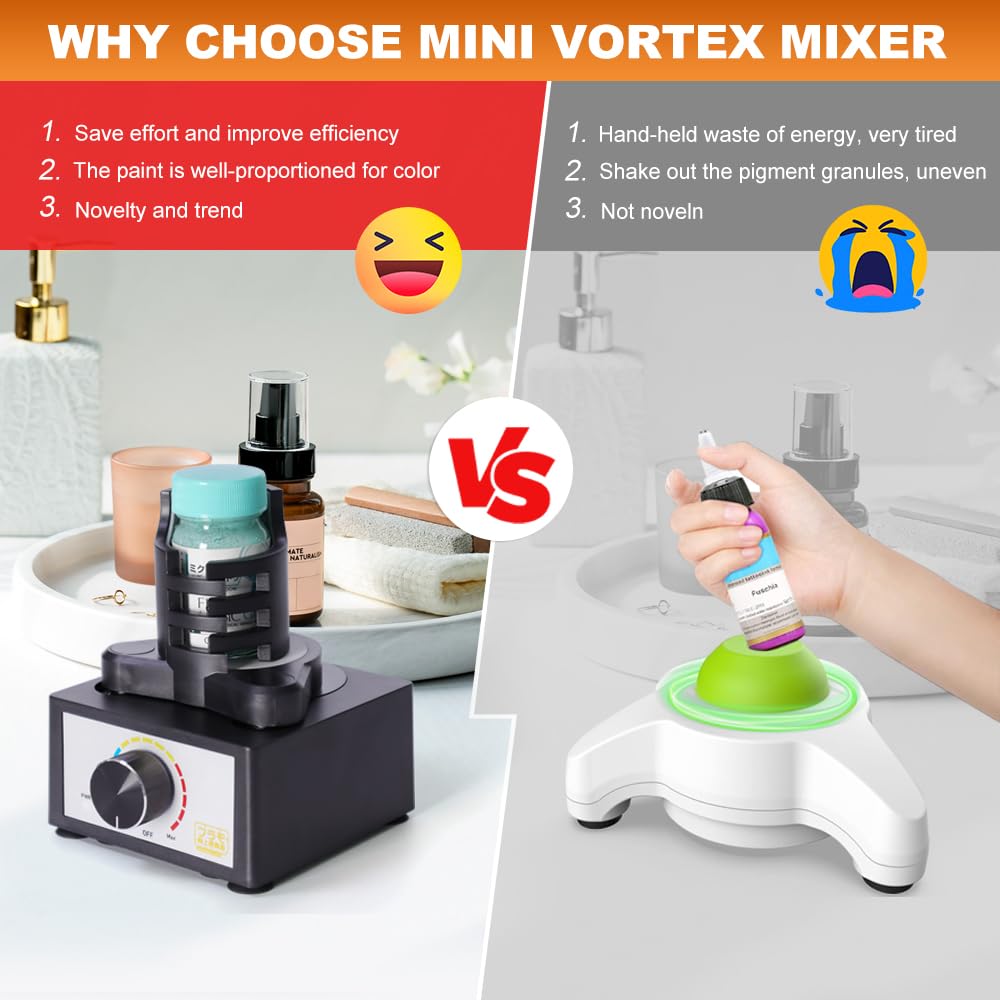 Mini Vortex Mixer, DIY Model Paint Shaker, Hands-Free, Three-Stage Speed Mix, Suitable 10-100ml Shaker,Hobby Paints Mixingfornail Polish Shaker Machine, Nail Polishshaker Machine, Pigment